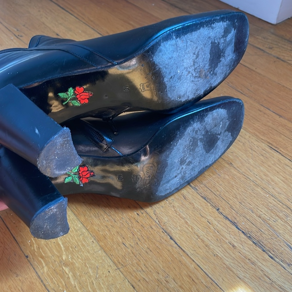 VINTAGE 90’s Free Lance black boots, square toe,size 40 - Picture 5 of 10